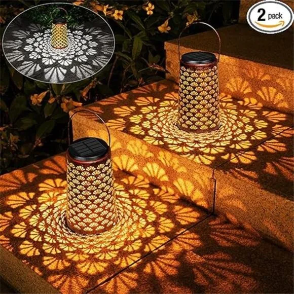 Solar Lanterns Outdoor Waterproof, 2 Pack Hanging Yard Decor Outdoor Lights - Picture 7 of 7